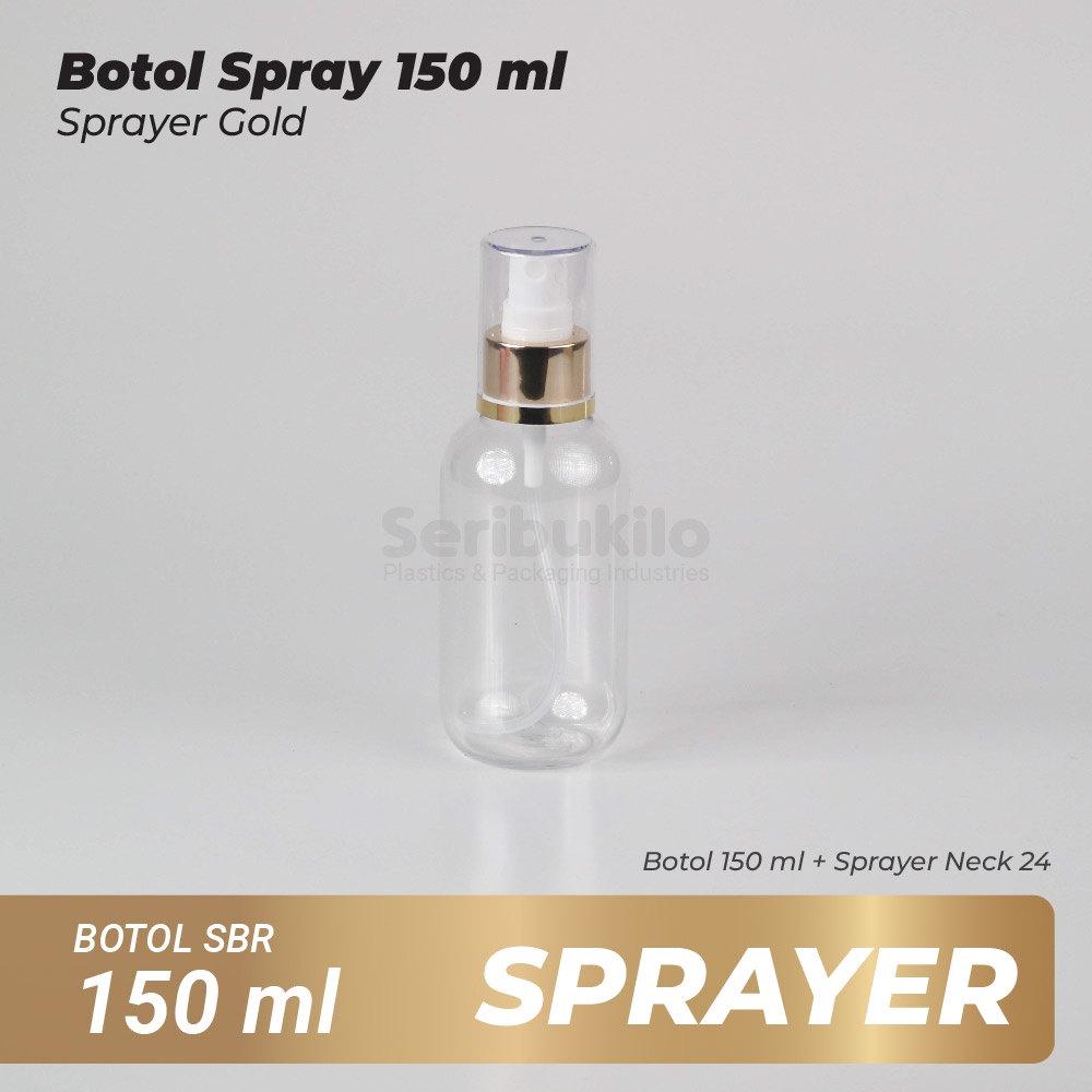 Botol Spray 150 ml /Botol PET Spray 150 ml SBR/Botol 150 ml Spray Gold/Silver Full Cover