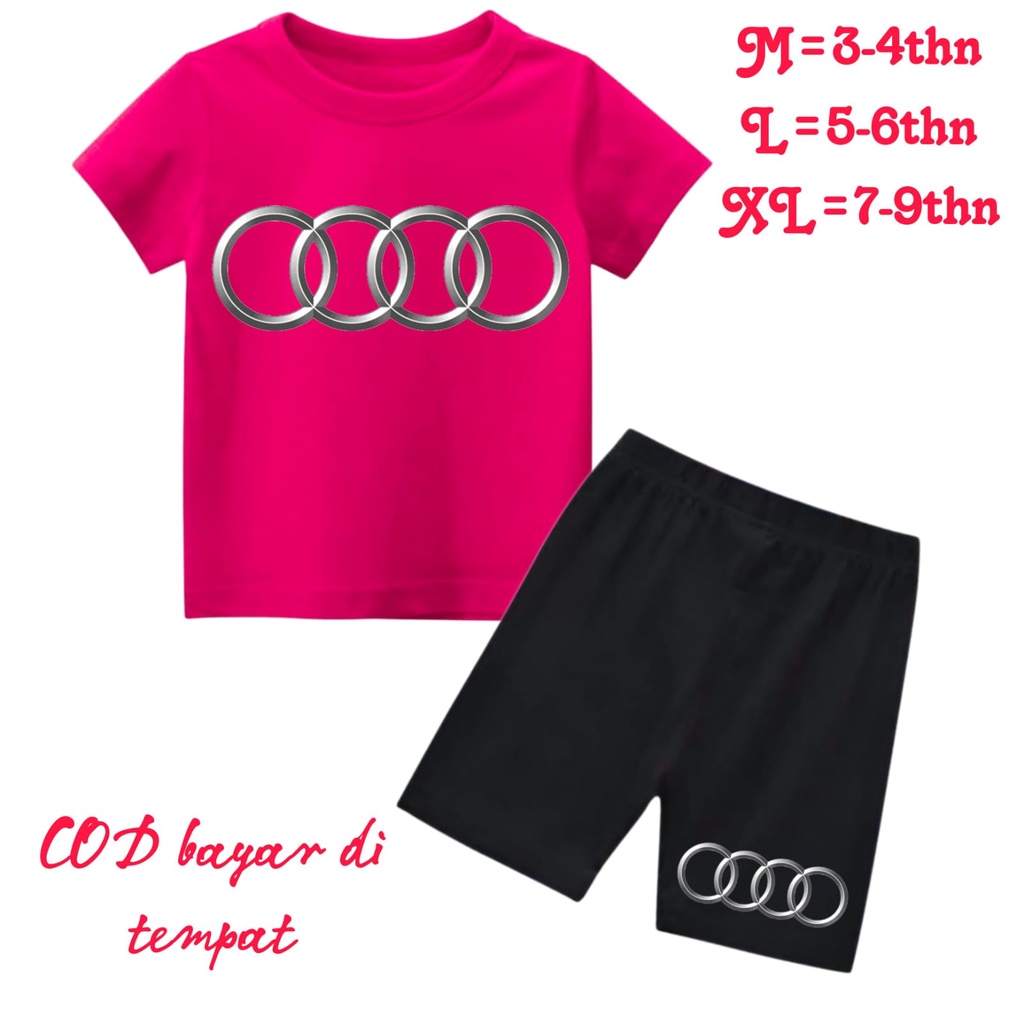 Hzl_outfit Setelan Baju Anak Laki Laki Audi/ Setelan Baju Anak Perempuan Audi/ Size M,L,XL