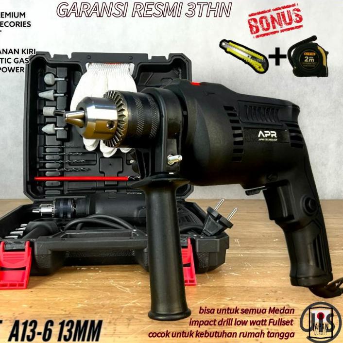 ☇ Mesin bor APR JAPAN A13-6 HUJIA JLD tangan uchiha 10mm & 13mm listrik  ORIGINAL komplit ✧