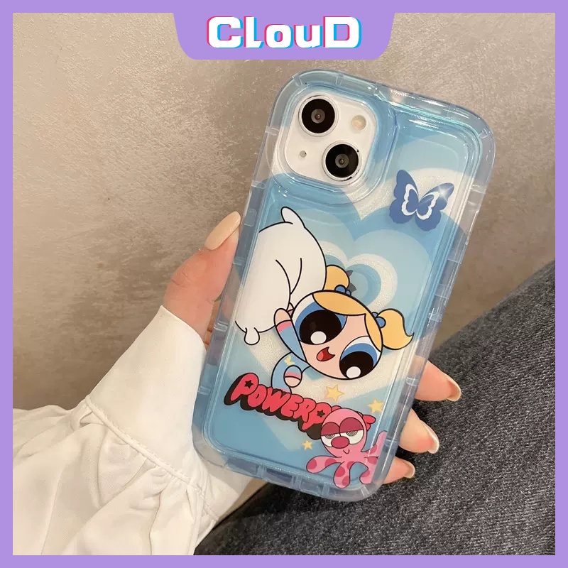 Kartun Shockproof Airbag Case Untuk Realme C33 C35 C25Y C21Y C2 C25s C12 C11 2020 6i 5 5i 5s Realme C15 C25 C20 C20A C11 2021 C3 C1 The Powerpuff Girls Love Leart Lembut Tpu Cover