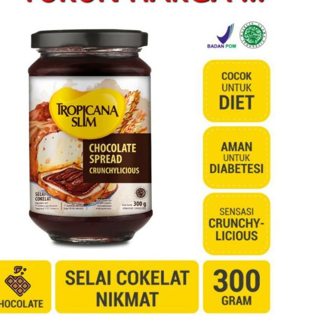 

❃ Tropicana Slim chocolate spread 300gr /strawberry jam selai coklat Strawberry / tropicana slim ✥