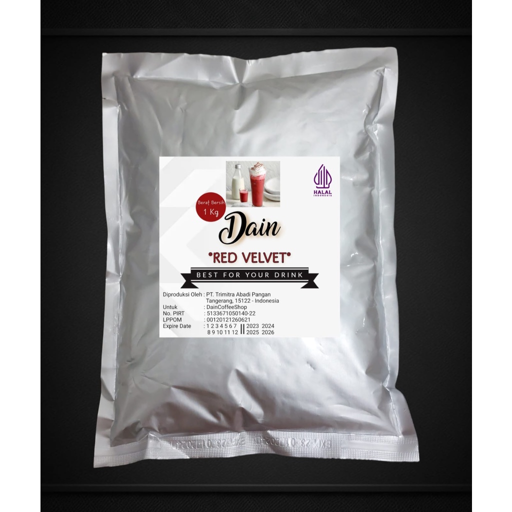 

Dain Powder Mix Rasa Red Velvet Bubuk Minuman Powder 1000gr Murah dan Halal