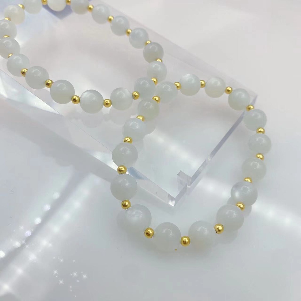 Gelang Kristal Moonstone Putih Alami Untuk Wanita