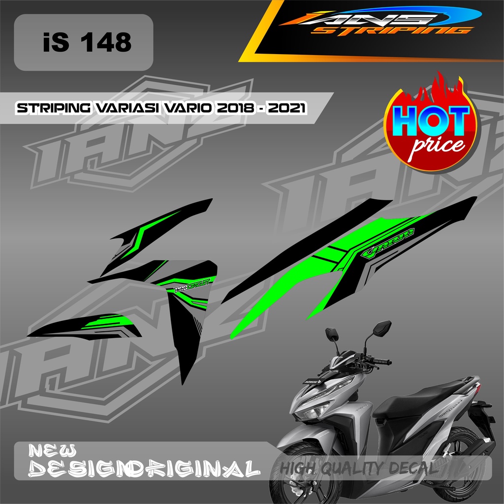 STIKER STRIPING VARIO TECHNO 11 MOTIF GRAFIK SIMPEL  BAHAN BERKUALITAS SUDAH MENGGUNAKAN LAMINASI ANTIGORES  / DECAL KERETA VARIO IS148