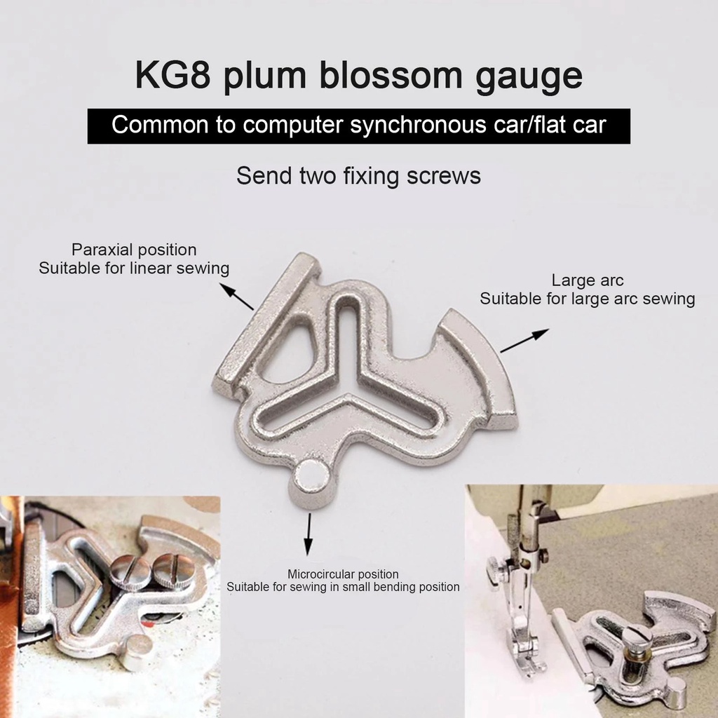 Plum Blossom Alat Pengukur Posisi G-Type Lurus Lengkung Locator Kain Kaki Menekan Sekrup Jempol Universal Plum Tiga Sudut Lockstitch Gauge Steel Aksesoris Mesin Jahit