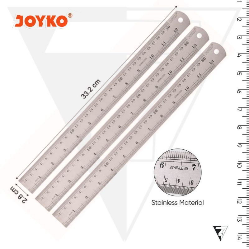 Joyko - Ruler Stainless 30cm Penggaris Besi - Pcs