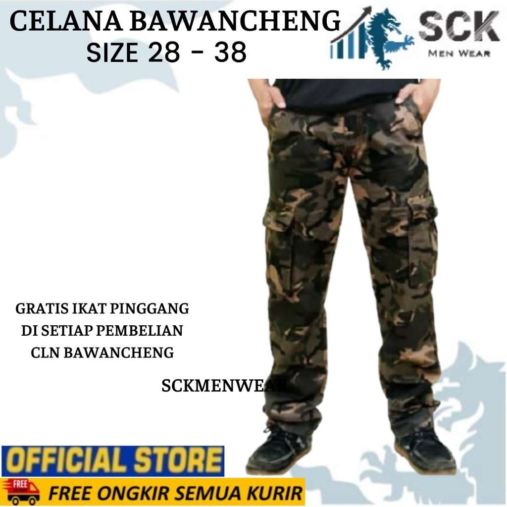 Celana Panjang Doreng Bawancheng Kargo Pdl Size 28-38 / Bawahan Tactical Cargo Pria  - sckmenwear GROSIR