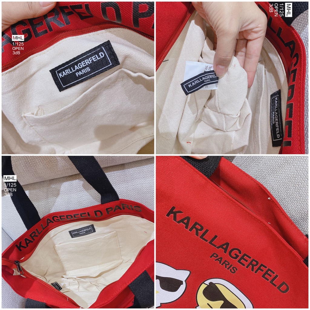 TAS SELEMPANG TOTE KARL BAHAN KANVAS PREMIUM + ADA TAG (TAS TENTENGANNYA KUAT, ISI BISA BANYAK, DALAMAN TEBAL)