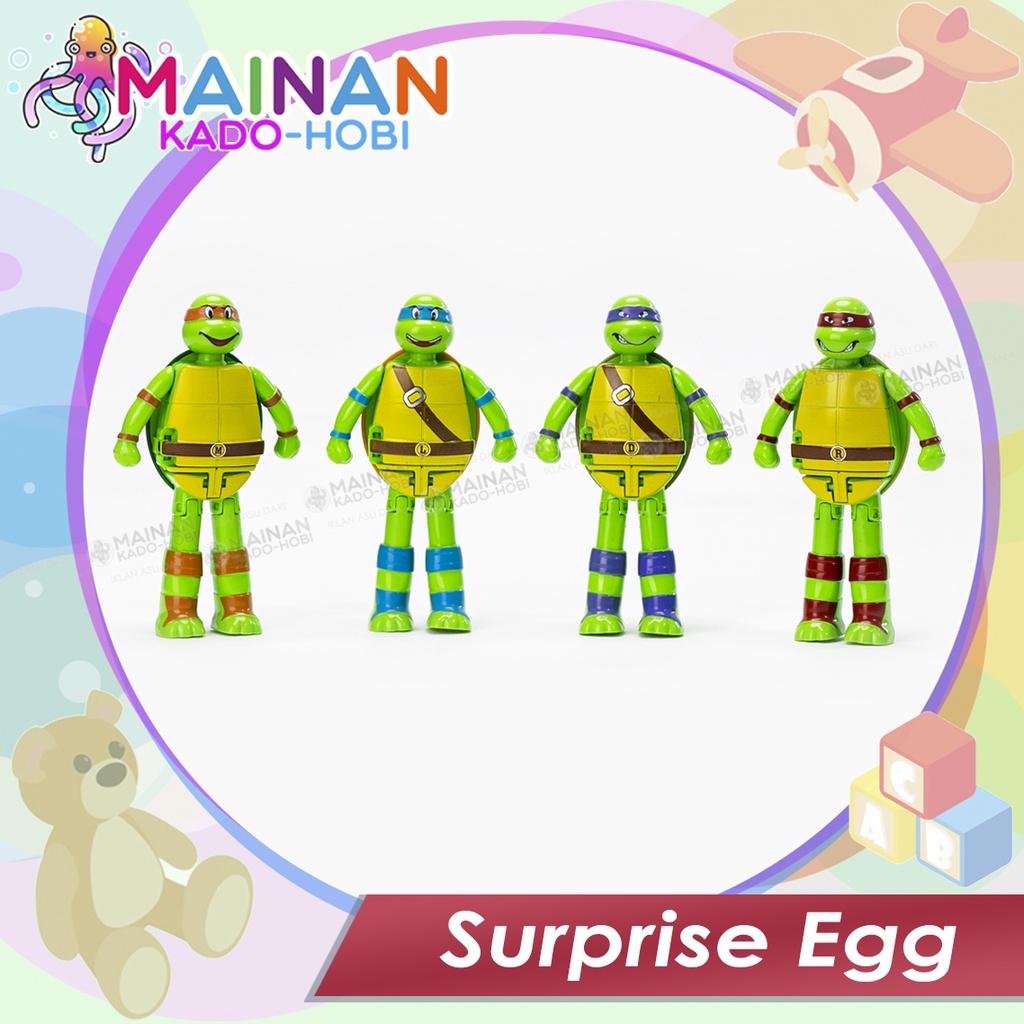 KADO HADIAH MAINAN ANAK SURPRISE EGG TELUR ACTION FIGURE NINJA TURTLE