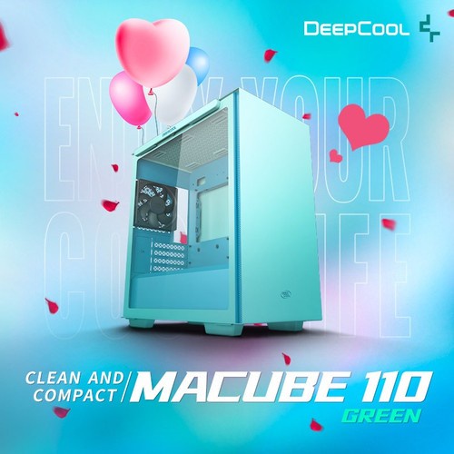 CASE Deepcool Macube 110 Green - Tempered Glass m-ATX Gaming Case