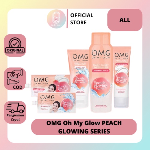 Qeila - OMG Oh My Glow PEACH GLOWING / TONER 100 gr / FACE WASH 50 gr / CREAM 7,5 gr