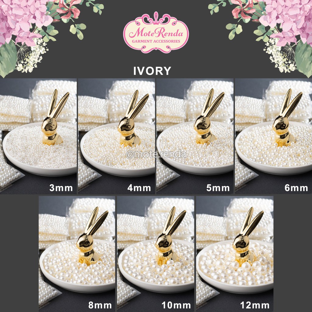 Mutiara bridal Orient/mutiara ringan, size 3-12mm kode 4PMB