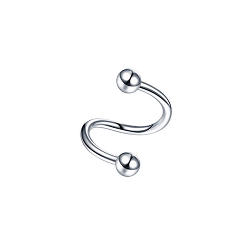 [AYBx] Baju Kaos Distro Pria Wanita Lengan Pendek S-shaped Nose Hoop Ring Stainless Steel Buatan Bibir Telinga Hidung Septum Cincin Tindik Klip Alis