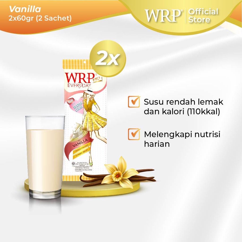 WRP Low Fat Milk Vanilla 60g (Bundle 2) - Susu Rendah Lemak