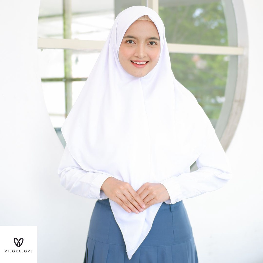 VILORALOVE KERUDUNG JILBAB SEGI EMPAT SEKOLAH  SUPERPOLINO PREMIUM  120x120