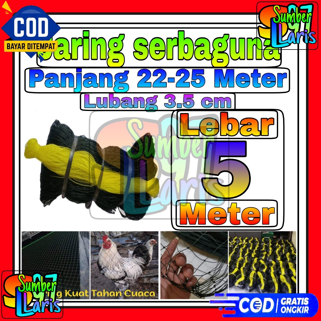 Jaring Ayam Lebar 5 Meter x panjang 25 meter Jaring Pagar Ayam Jaring Pagar Tanaman Waring, Jaring p
