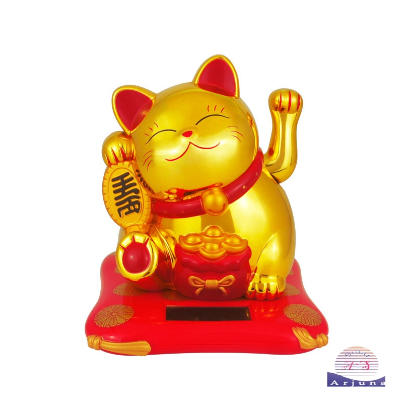 solar kucing hoki kucing rejeki lucky cat 11cm tenaga surya solar