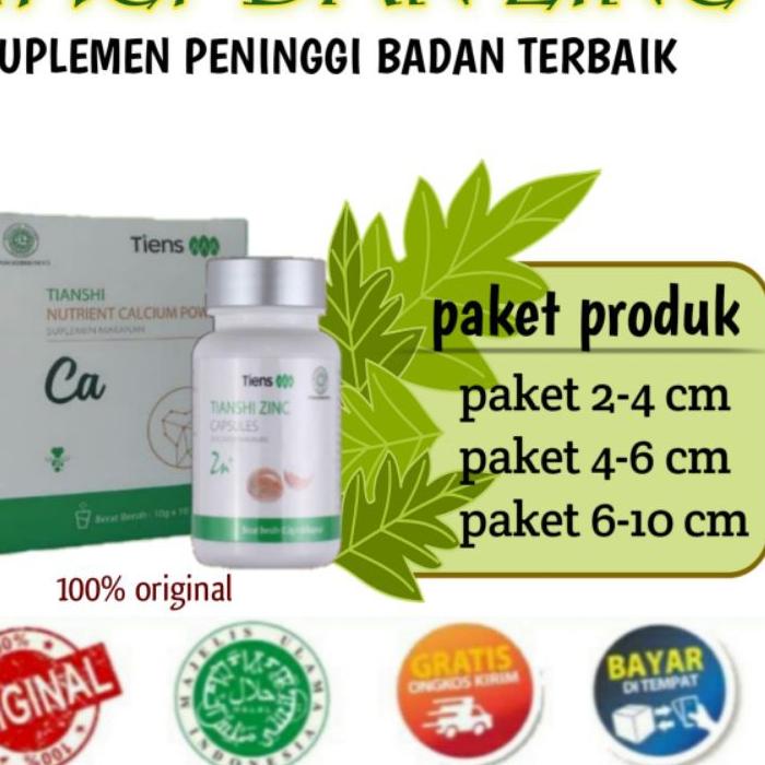 

○ [] PAKET PENINGGI BADAN TERBAIK | PENINGGI TUBUH ALAMI | ZINC + SUSU CALSIUM 100% ORIGINAL ✫