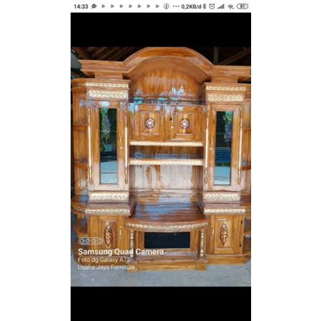 buffet tv bipet kayu jati penyekat ruangan