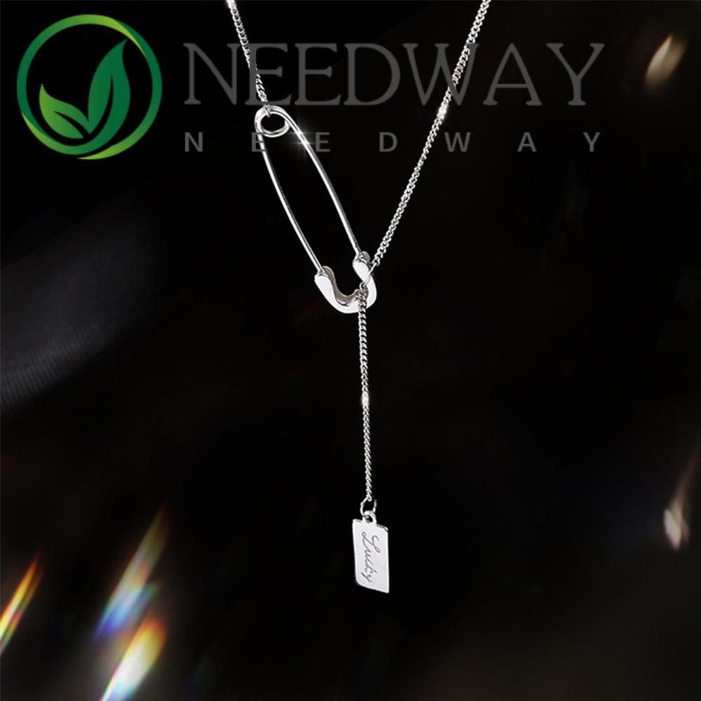 Needway   Pin Kalung Hadiah Trendi Liontin Desain Baru Temperamen Chocker Sederhana