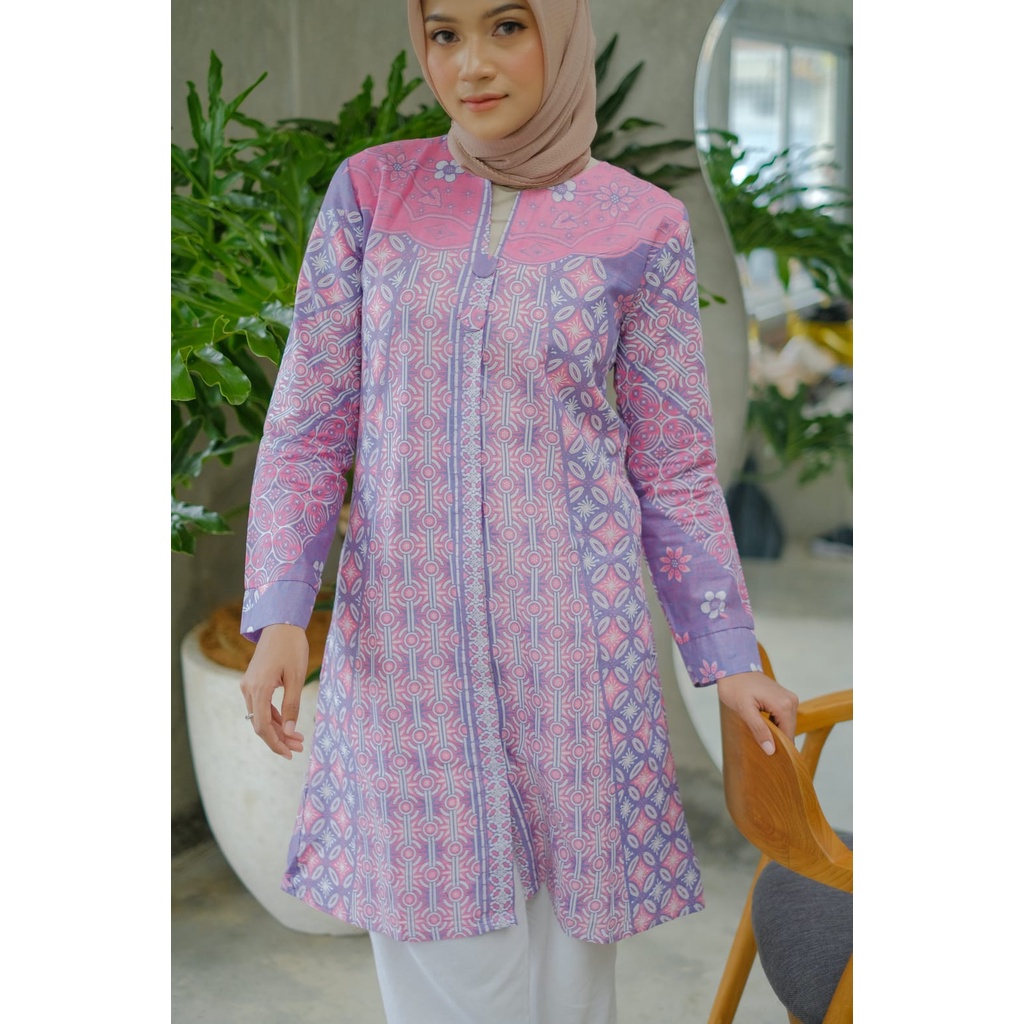 Baju Wanita atasan batik tunik soft batik kanza