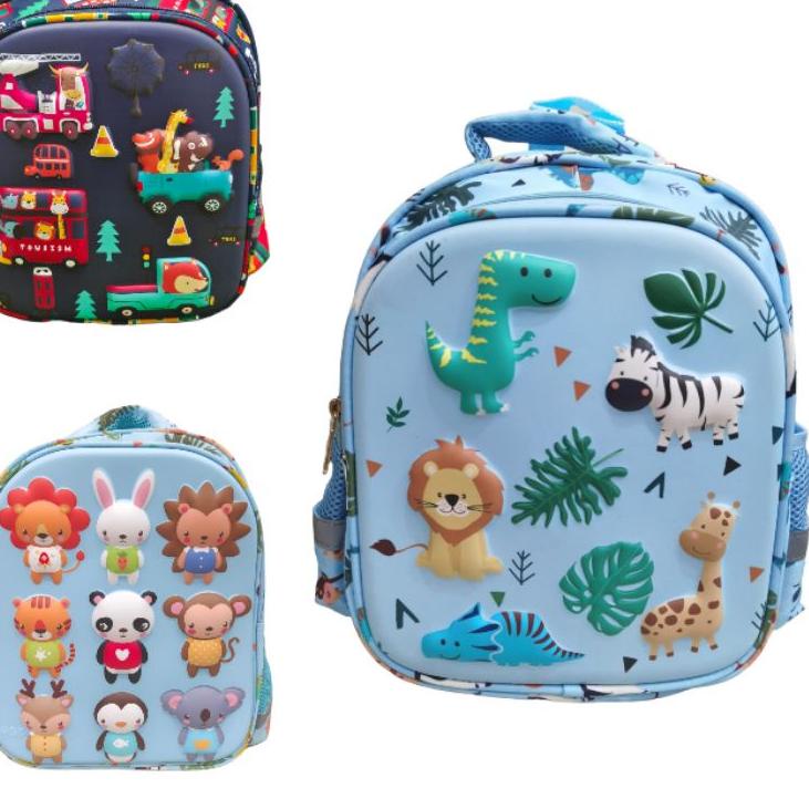 ❋ tas anak TK timbul motif animal import HSD ♖