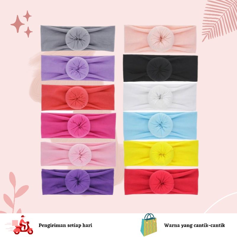 Bandana Bayi Donat/Headband Baby Newborn/Bando Anak umur 0-3 Tahun