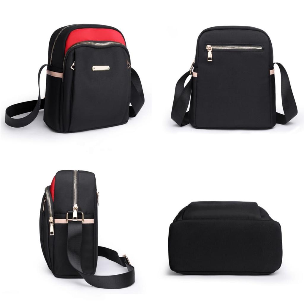 TAS SELEMPANG WANITA PREMIUM ANTI AIR HITAM SENATE TA743B5 IMPORT SLING BAG KOREA CEWEK MURAH REMAJA KEKINIAN BATAM BRANDED SIMPLE CASUAL LUCU SHOULDER BAHU FASHION