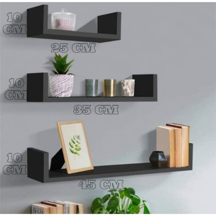 Rak Dinding Minimalis Gantung / Rak Ambalan Dinding / Rak Hiasan Buku Foto Boneka / Rak Tempel Dindi