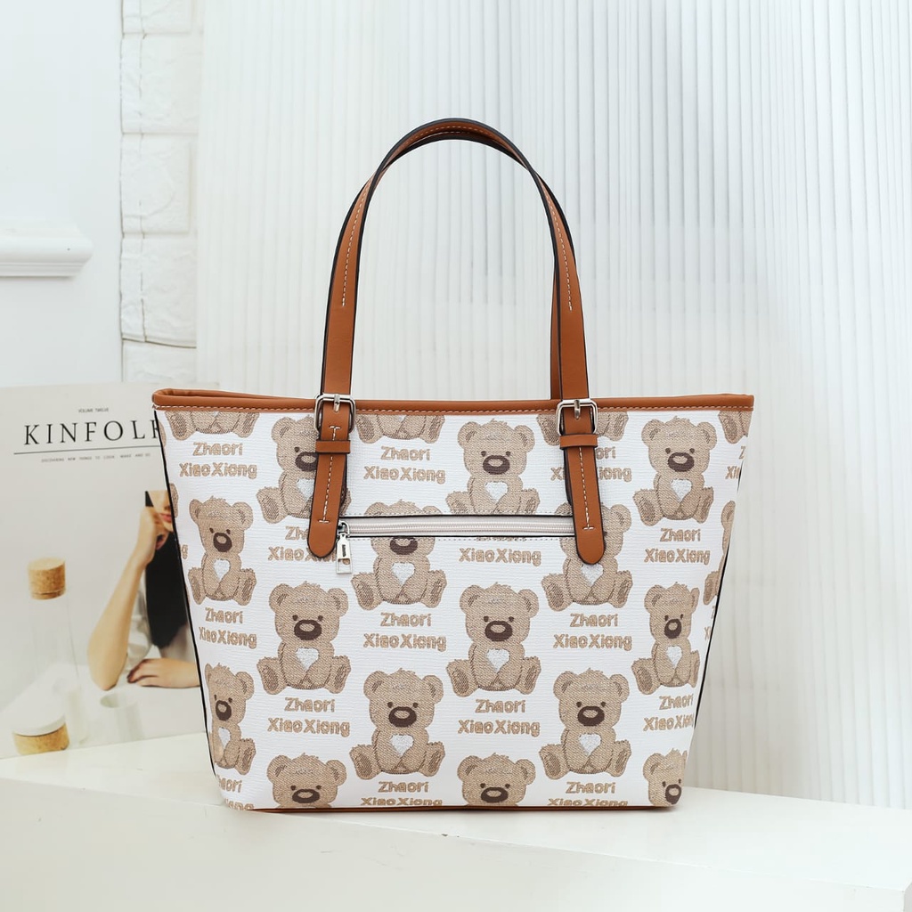 Totebag woman neverfull karakter teddy bear style simple import #220