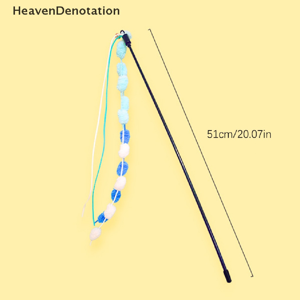 [HeavenDenotation] Cat Teaser Rod Kreatif Rumbai Bola Interaktif Mewah Mainan Kucing Pita Lucu Cat Stick Mainan Anak Kucing Bermain Teaser Tongkat Mainan Perlengkapan Kucing Aksesoris HDV