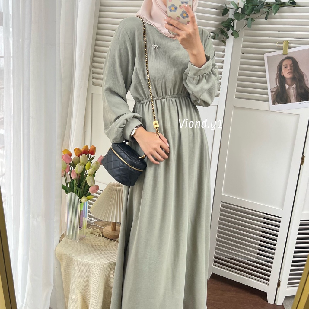 Dress Wanita Korea Maxi Fashion Casual Lengan Panjang Tunik Long Wanita E.36