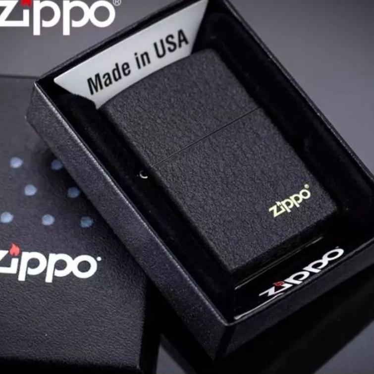 ♘ KOREK API ZIPO/JIPO HITAM KASAR / BLACK CRACKLE GRADE ORIGINAL ❊