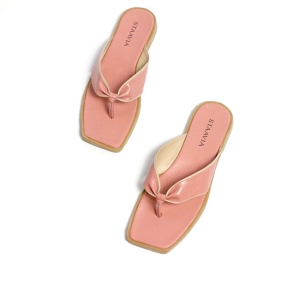 Sandal Flat Jepit Wanita Model Simple Warna Pastel Motif Kekinian Sandal Jepit Wanita Kekinian - Ovelia