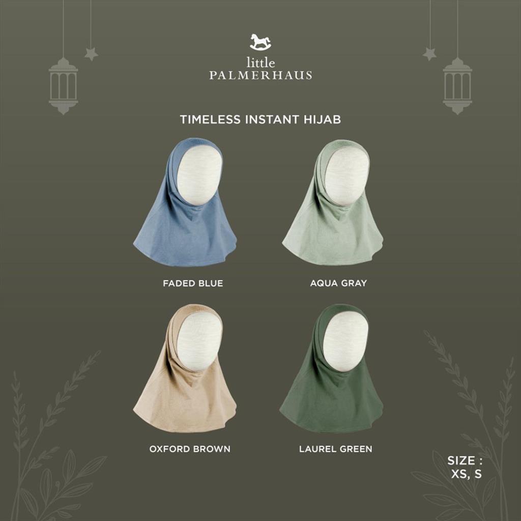 Aqua Gray Little Palmerhaus Timeless Instant Hijab Jilbab Anak