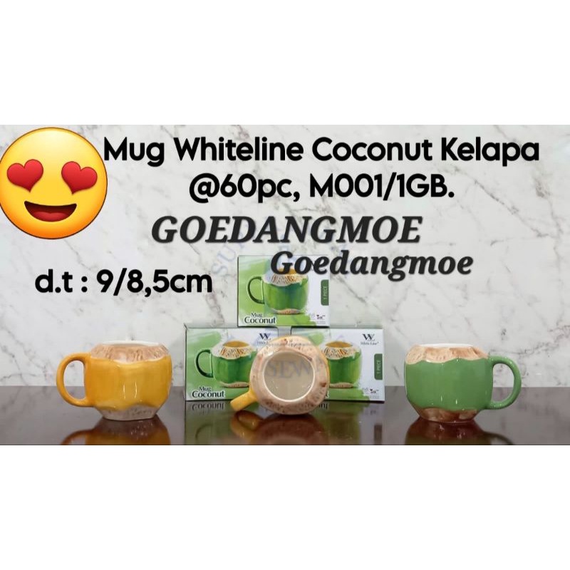 Gelas kelapa muda Nanas Mug keramik coconut Pineapple mug 3D