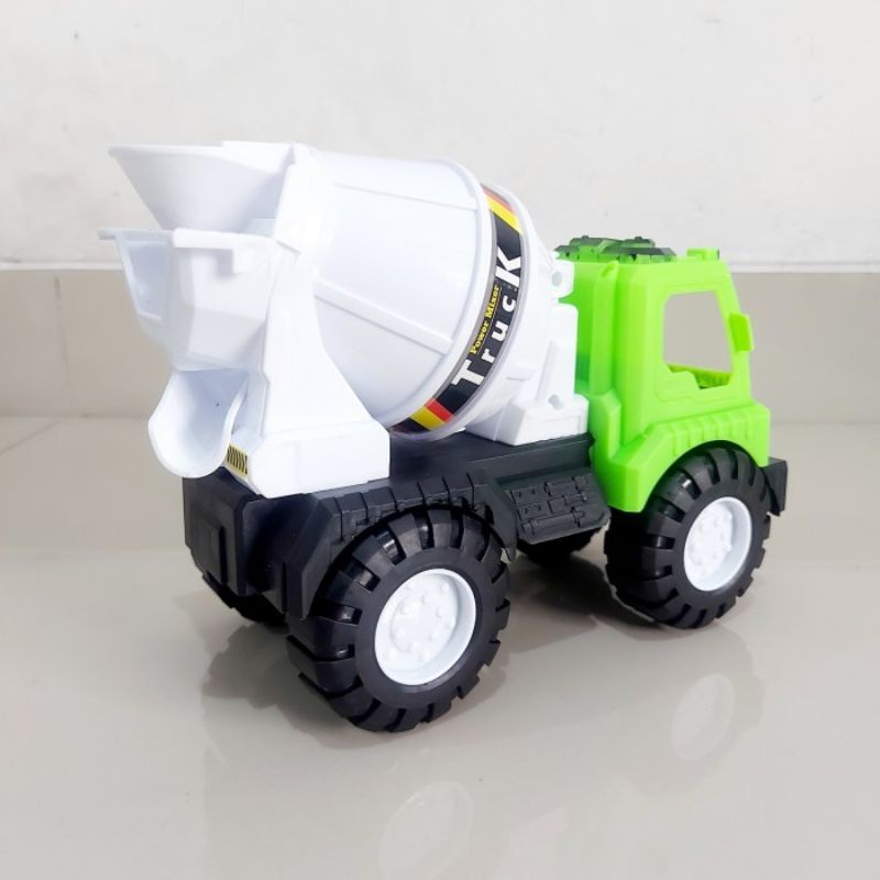 Mainan Mobil Truk Molen - Truck Mixer Konstruksi Tarik Anak Edukatif