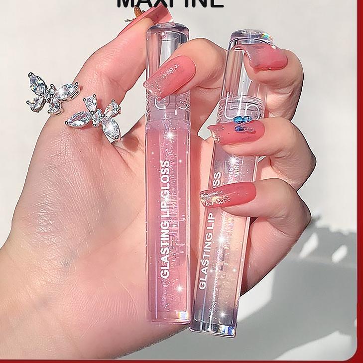 ➦ Maxfine ❤ Lip Gloss/glasir bibir cahaya air kilatan halus Lipstick ♠