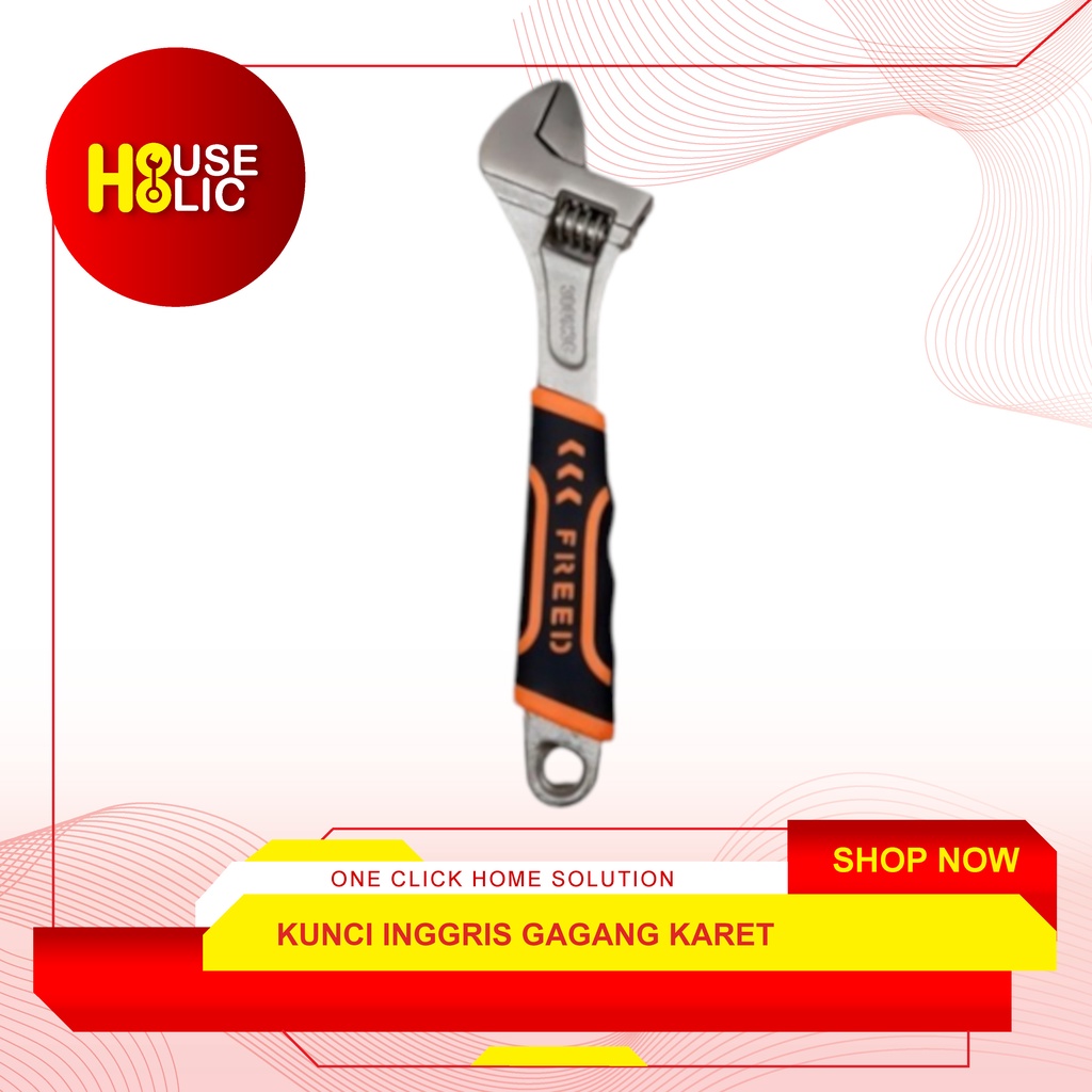 Kunci Inggris Gagang Karet Anti Slip / Kunci Bago Adjustable Wrench