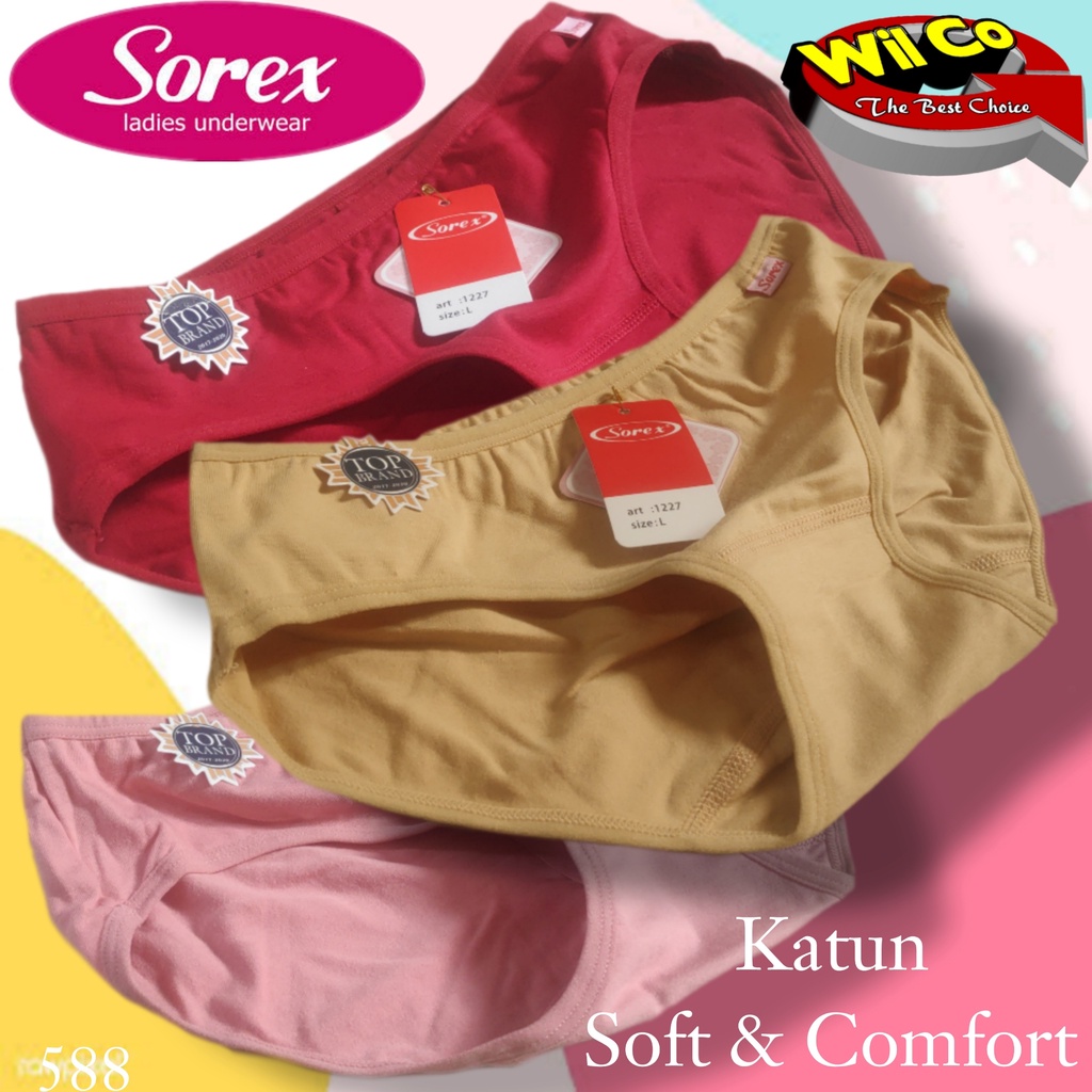 K588 - (Harga Per 1 Potong) CELANA DALAM WANITA PAKAIAN WANITA PAKAIAN DALAM SOREX SIZE M-XXL MULTYCOLLOR