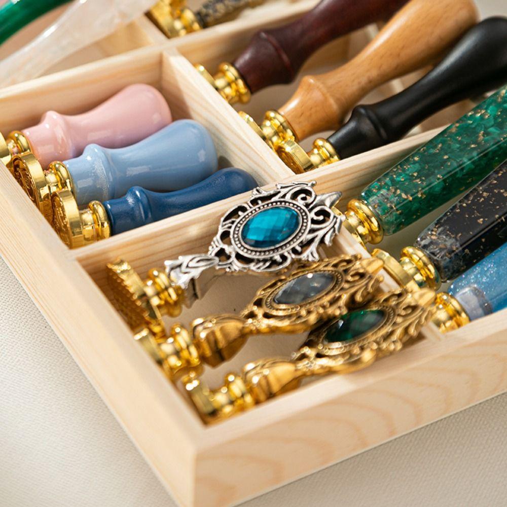 MXBEAUTY Wax Seal Stamp Handle Kreatif Melamun Scrapbooking Tangan Akun DIY Album Amplop Kartu Undangan Wax Stamp Aksesoris