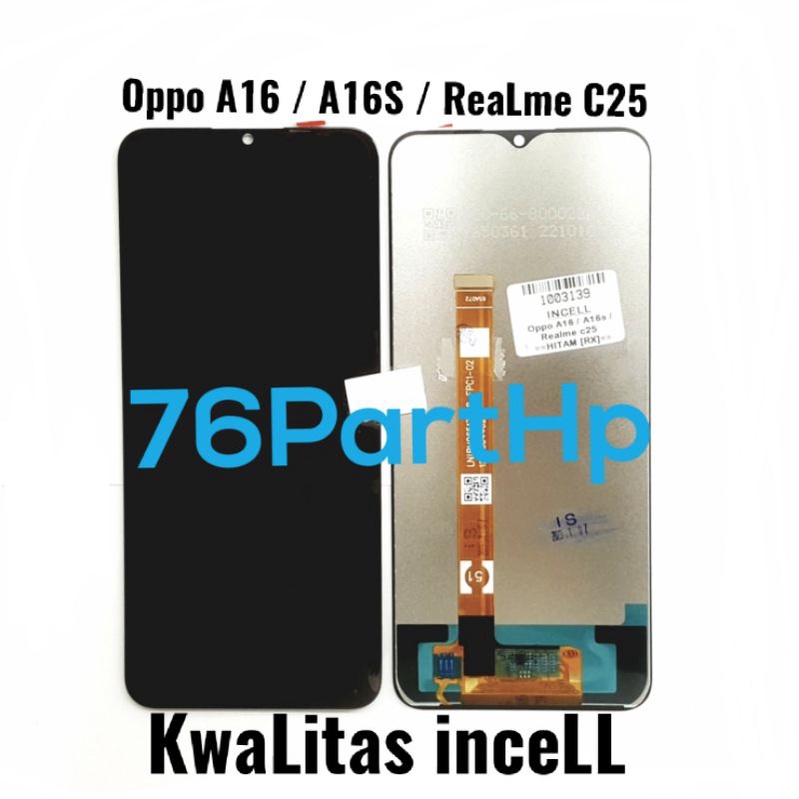 Lcd Touchscreen Fullset Kwalitas Incell Oppo A16 - A16S - Realme C25 - Hitam