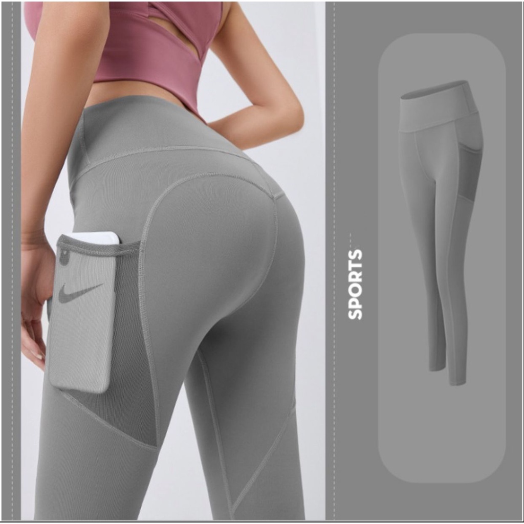 (COD) OH Fashion Celana Legging Olahraga Wanita High Waist Polos Gym &amp; Fitness &amp; Yoga Import #0JH37 / #JL02
