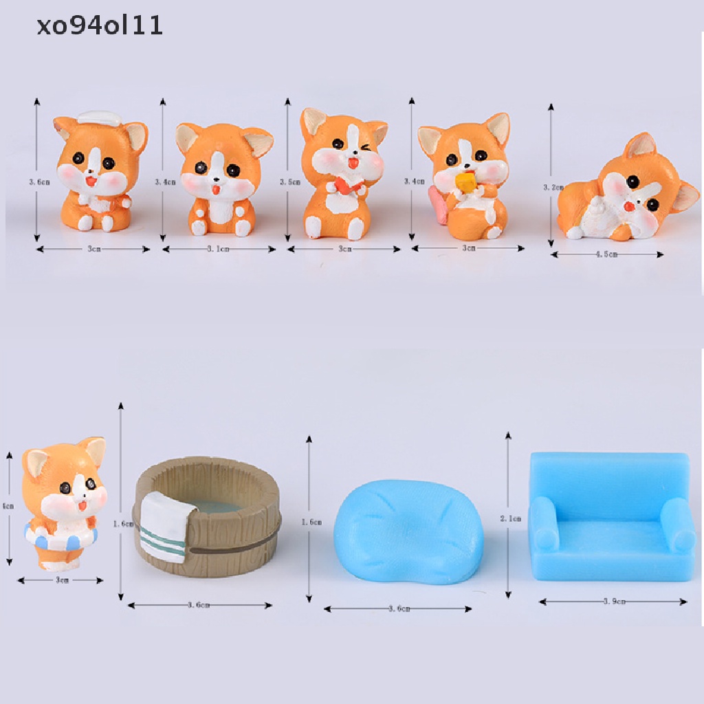 Xo Lucu Miniatur Anjing DIY Hadiah Kerajinan Ornamen Patung Taman Peri Chic Patung Lanskap Mikro Untuk Dekorasi Kue Desktop OL