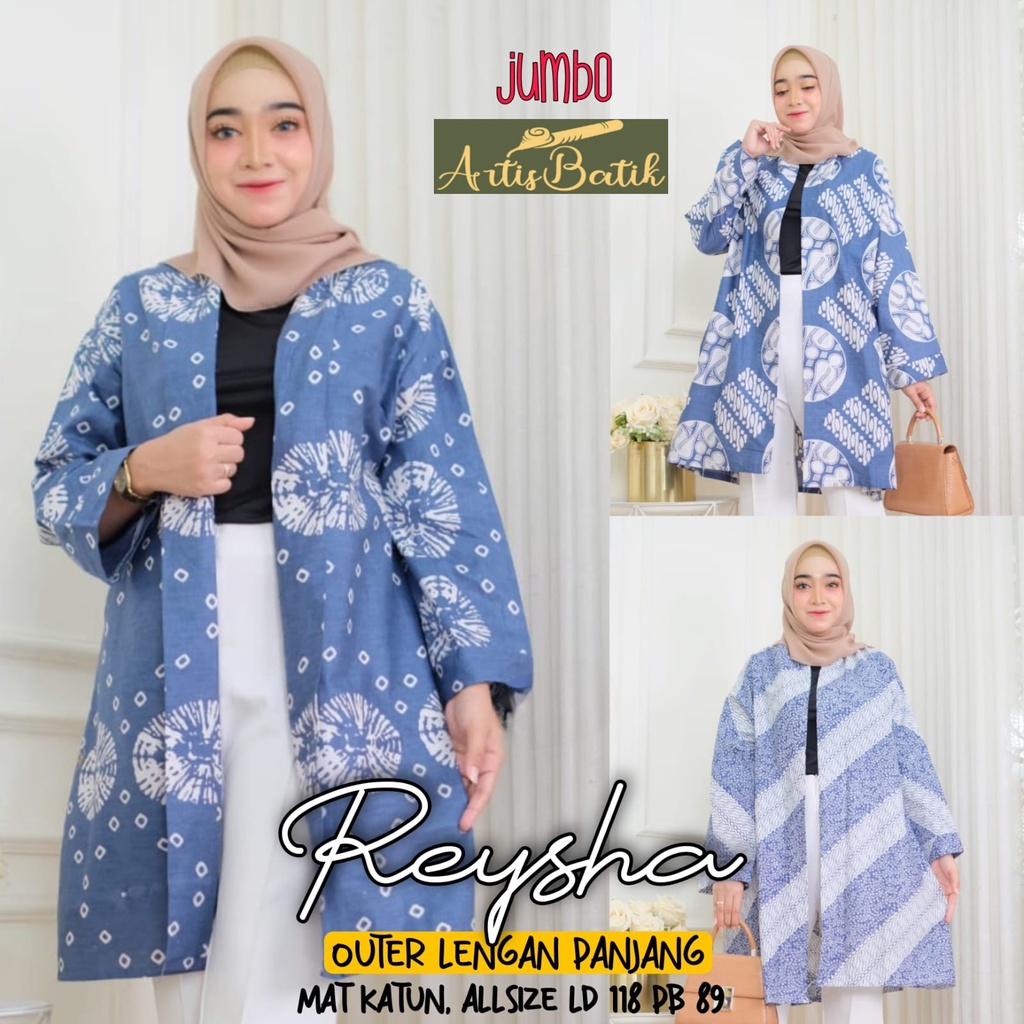 CARDI  REYSHA BATIK OUTER BATIK  JUMBO LD 118 XXXXL OUTER MOTIF ETNIK  BATIK HALUS TRADISIONALKHAS S