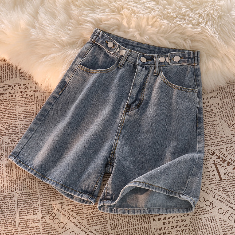 Loose Highwaist Celana Jeans Pendek Wanita Korean (realpict)