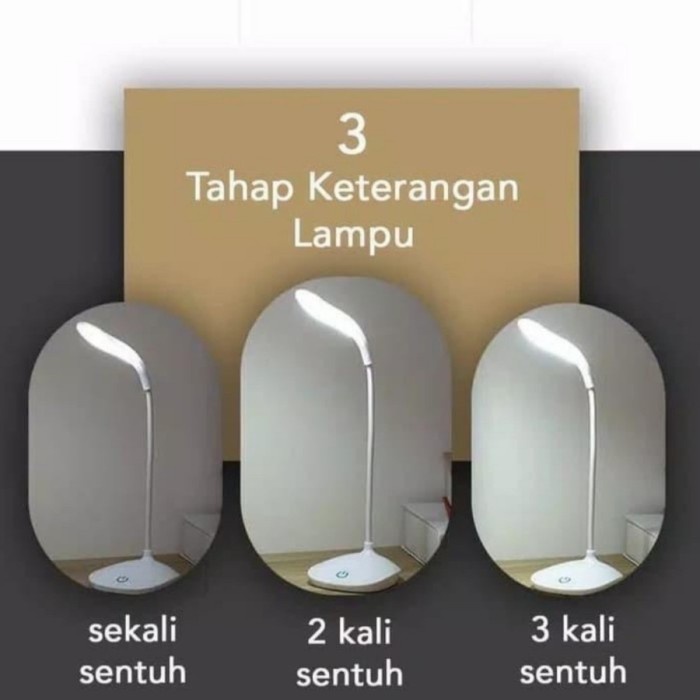 Lampu Meja LED Fleksibel HT1 / Lampu Dinding LED HT3 Rechargeable Touch Lampu Baca