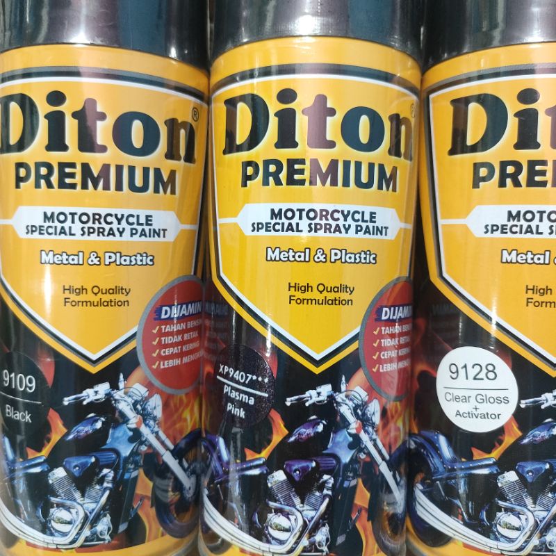 Diton Premium Paket Lengkap 3 Kaleng 400cc Ping Xirallic Xiralic Plasma Pink 9407 Black 9109 Clear Glossy 9128 Pilox Pilok Cat Semprot Spray Paint