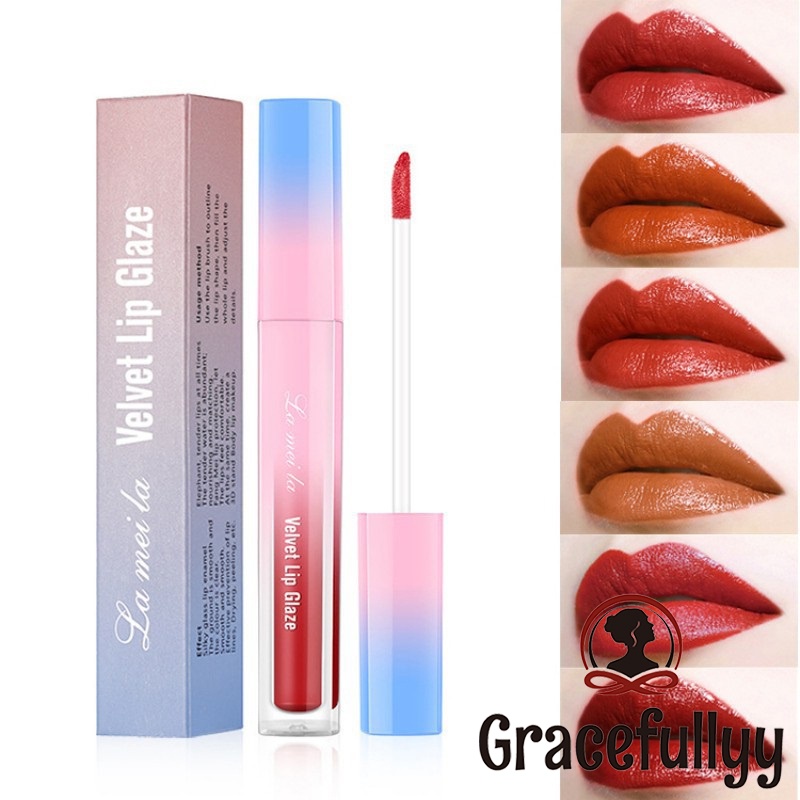 [COD]LAMEILA Lipstick Lip Glaze Lasting Moisturizing Liquid  lipstik lameila Waterproof Moisturizing-GY