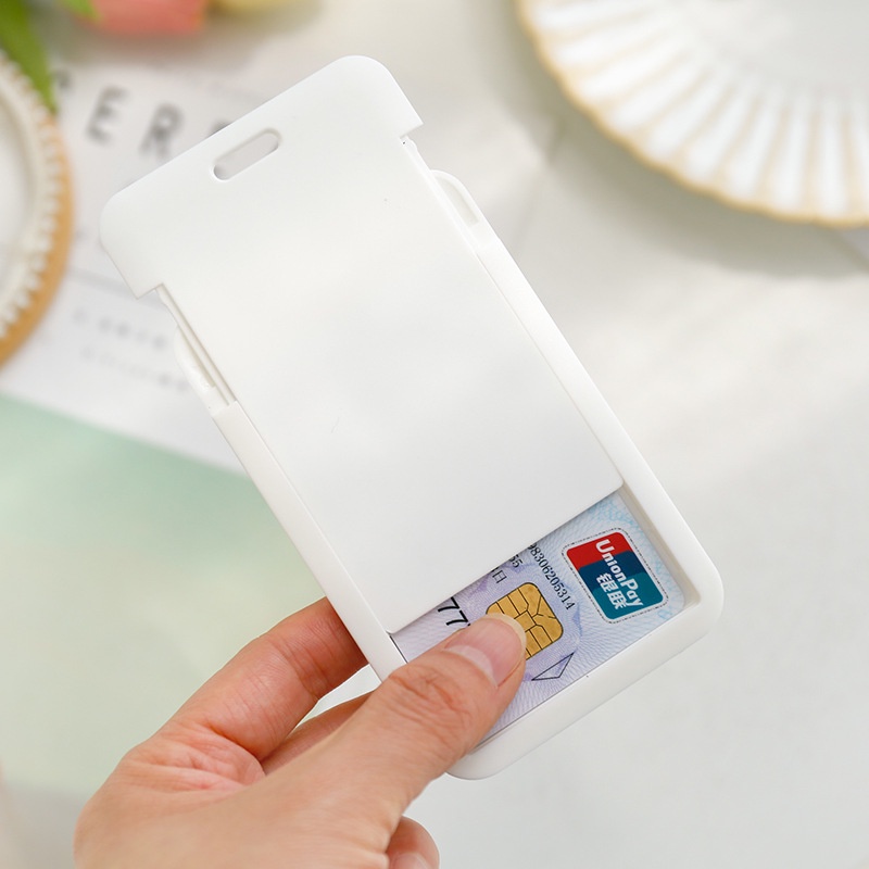 Plastik Push-pull Slide Cover Sleeve/Card Holder/Tanda Kerja Anti Debu/Set Penyimpanan Sertifikat Kerja/Tag Lencana Siswa/Perlengkapan Sekolah Kantor